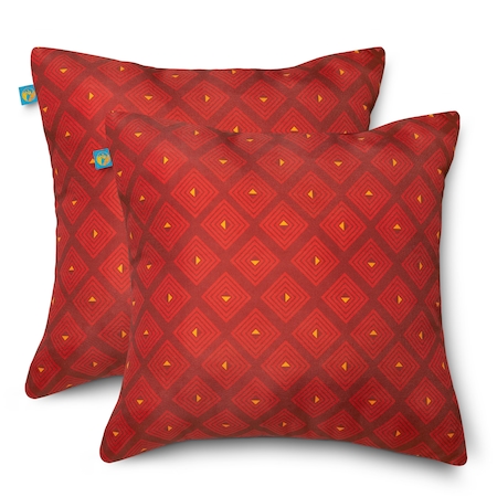 Duck Covers Water-Resistant Accent Pillows, Ruby Mosaic, PK2 PRBP1818